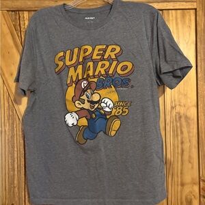 Old Navy Gray Super Mario Bros Tee